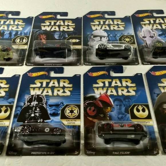 Hot Wheels STAR WARS (DISNEY) - Complete Set of 8 - Out of Production - Unopened - Picture 3 of 7